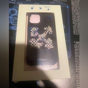 Off-White Black and White Checkered Floral IPhone 12 Case